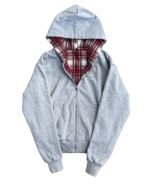 REVERSIBLE PLAID ZIP HOODIE
