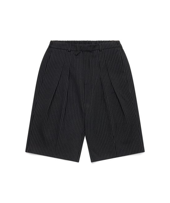 PINSTRIPE PLEATED SHORTS