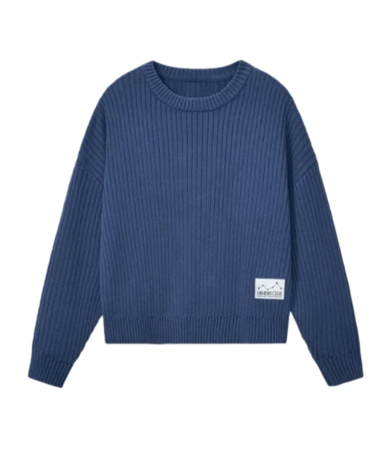 RIBBED CREWNECK KNIT SWEATER