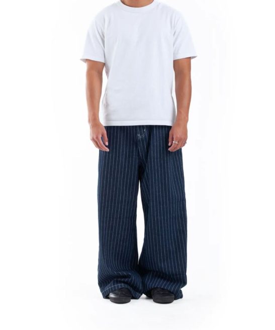 PINSTRIPE WIDE LEG DENIM